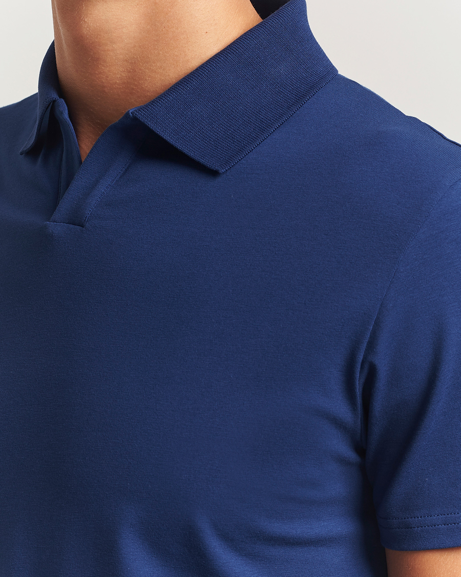 Uomini | Polo | Filippa K | Soft Lycra Polo T-Shirt Royal Navy