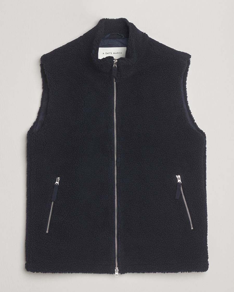 Uomini | Giacche | A Day's March | Ajo Pile Vest Navy