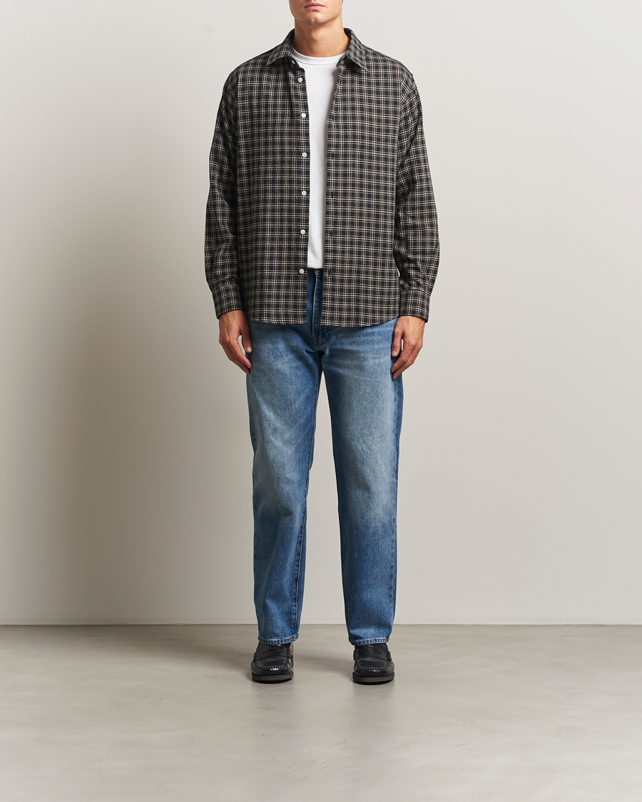Uomini | Camicie | A Day's March | Landon Checked Shirt Black