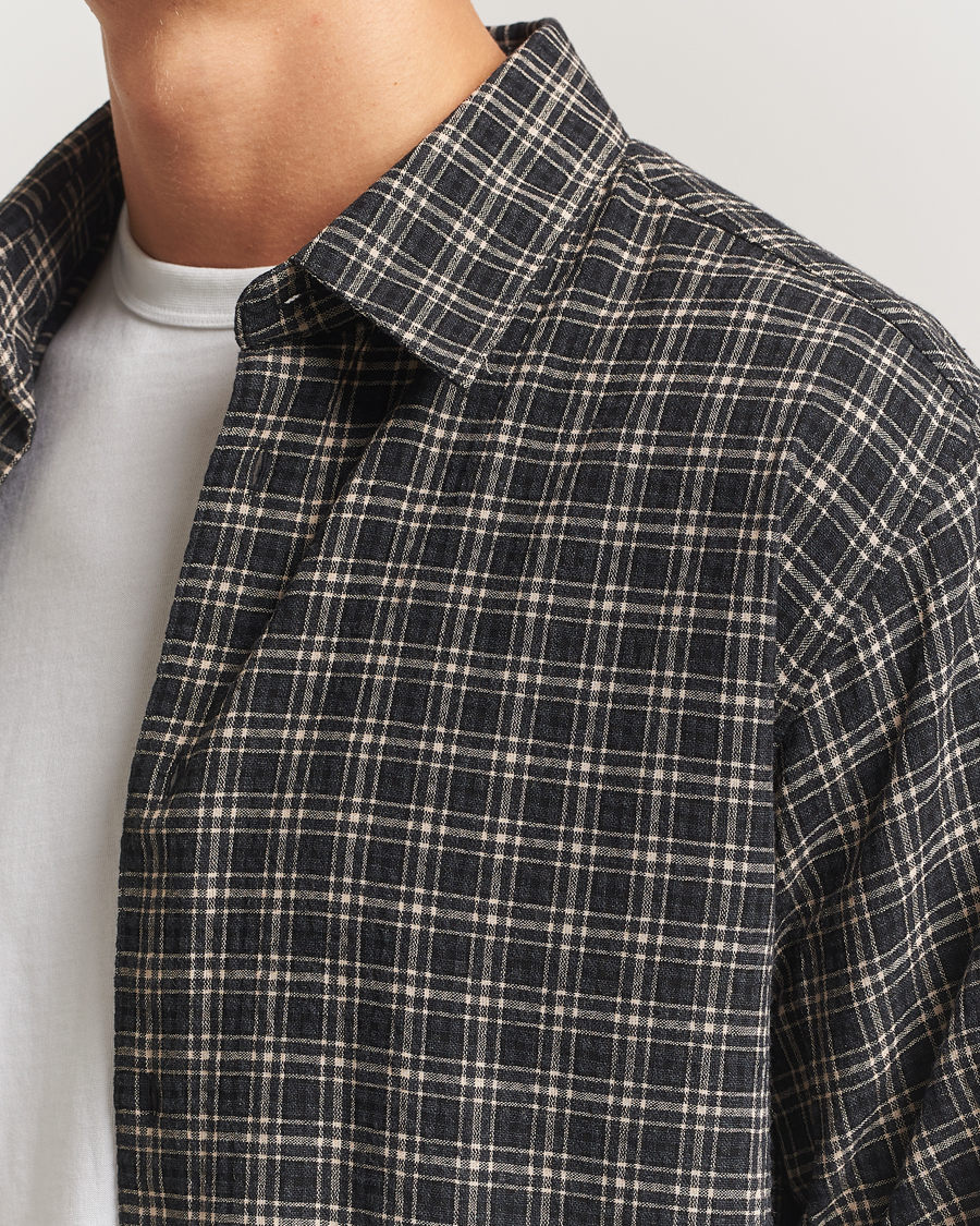 Uomini | Camicie | A Day's March | Landon Checked Shirt Black