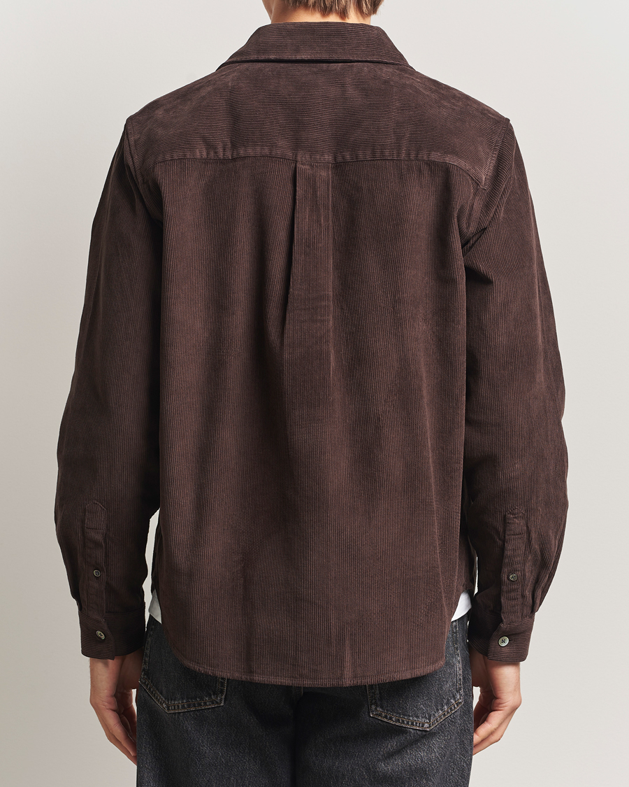 Uomini | Camicie | A Day's March | Rupert Cord Shirt Dark Brown