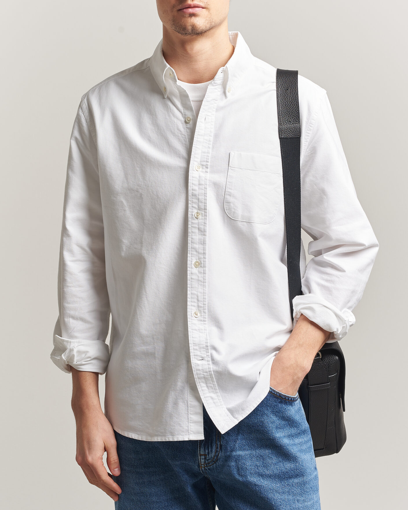 Uomini | Camicie | A Day's March | Classic Oxford Shirt White