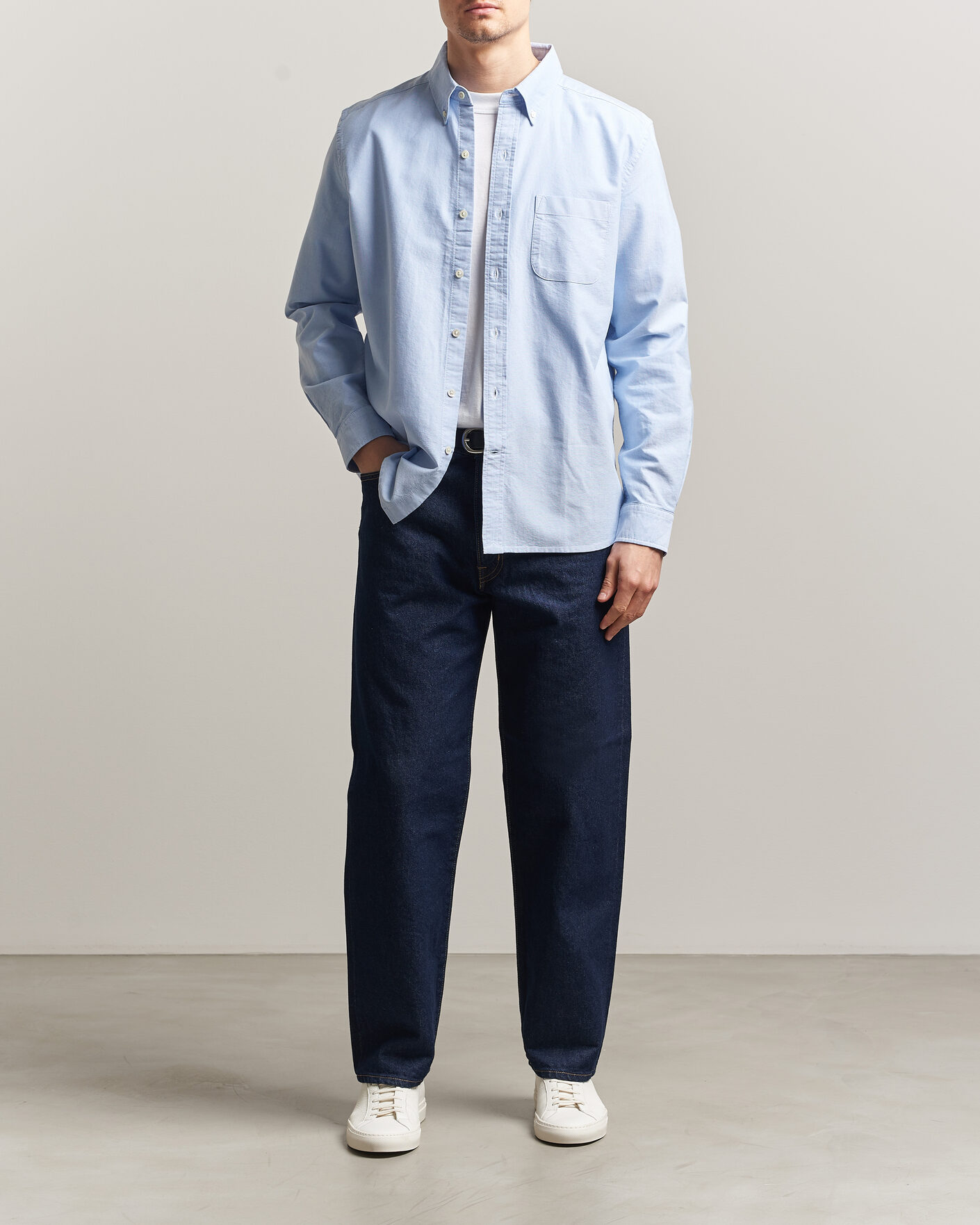 Uomini | Camicie | A Day's March | Classic Oxford Shirt Light Blue