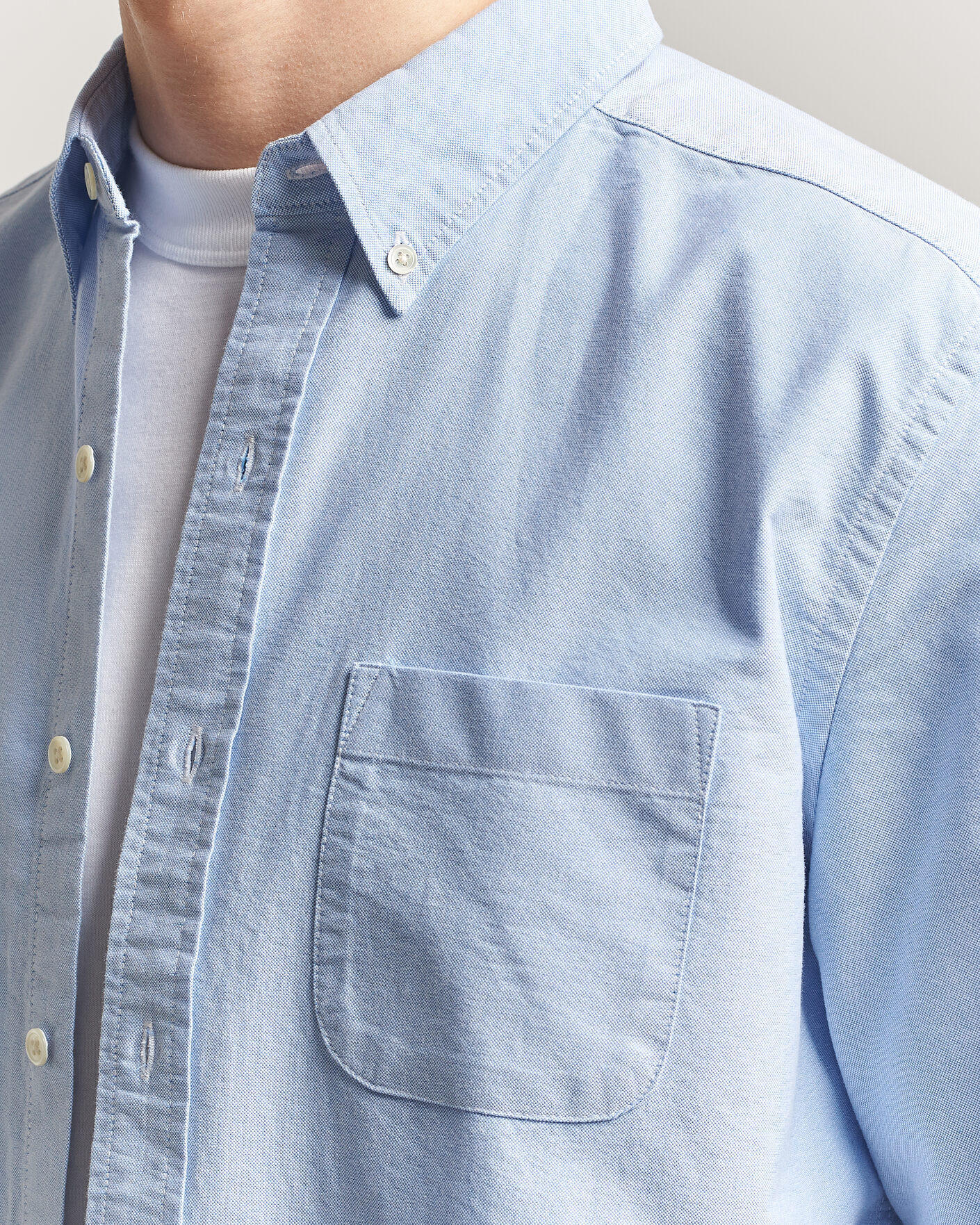Uomini | Camicie | A Day's March | Classic Oxford Shirt Light Blue