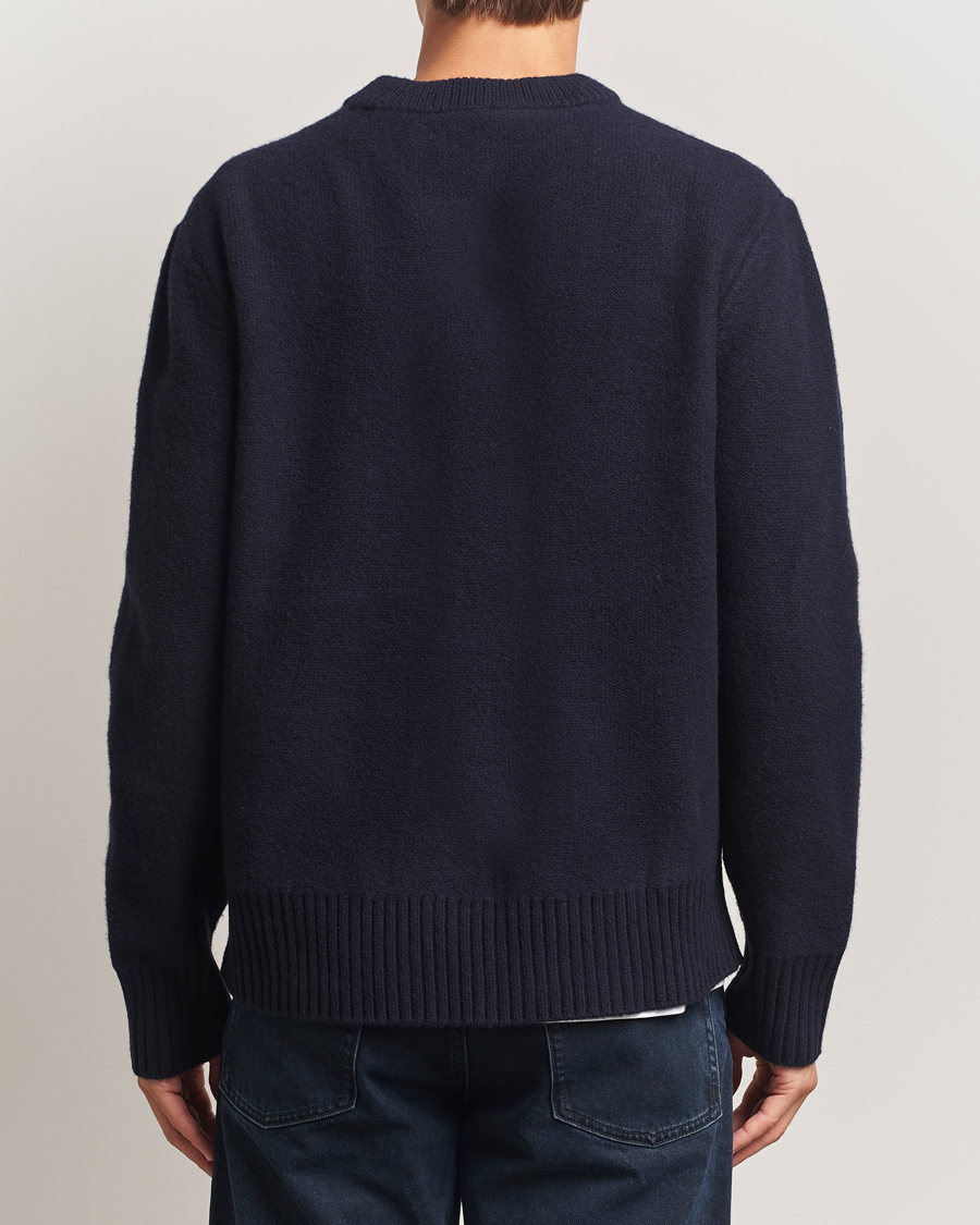Uomini | Maglieria | A Day's March | Tietar Boiled Merino Sweater Navy
