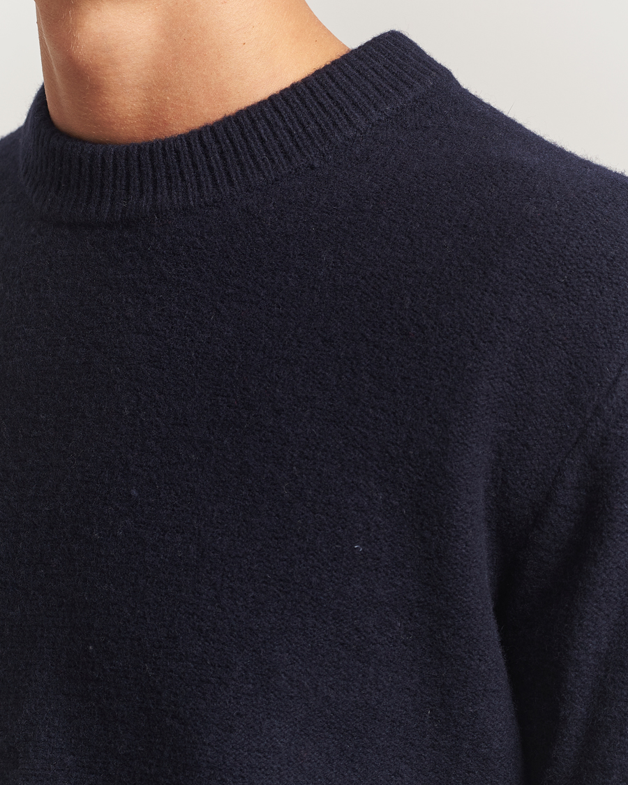 Uomini | Maglieria | A Day's March | Tietar Boiled Merino Sweater Navy