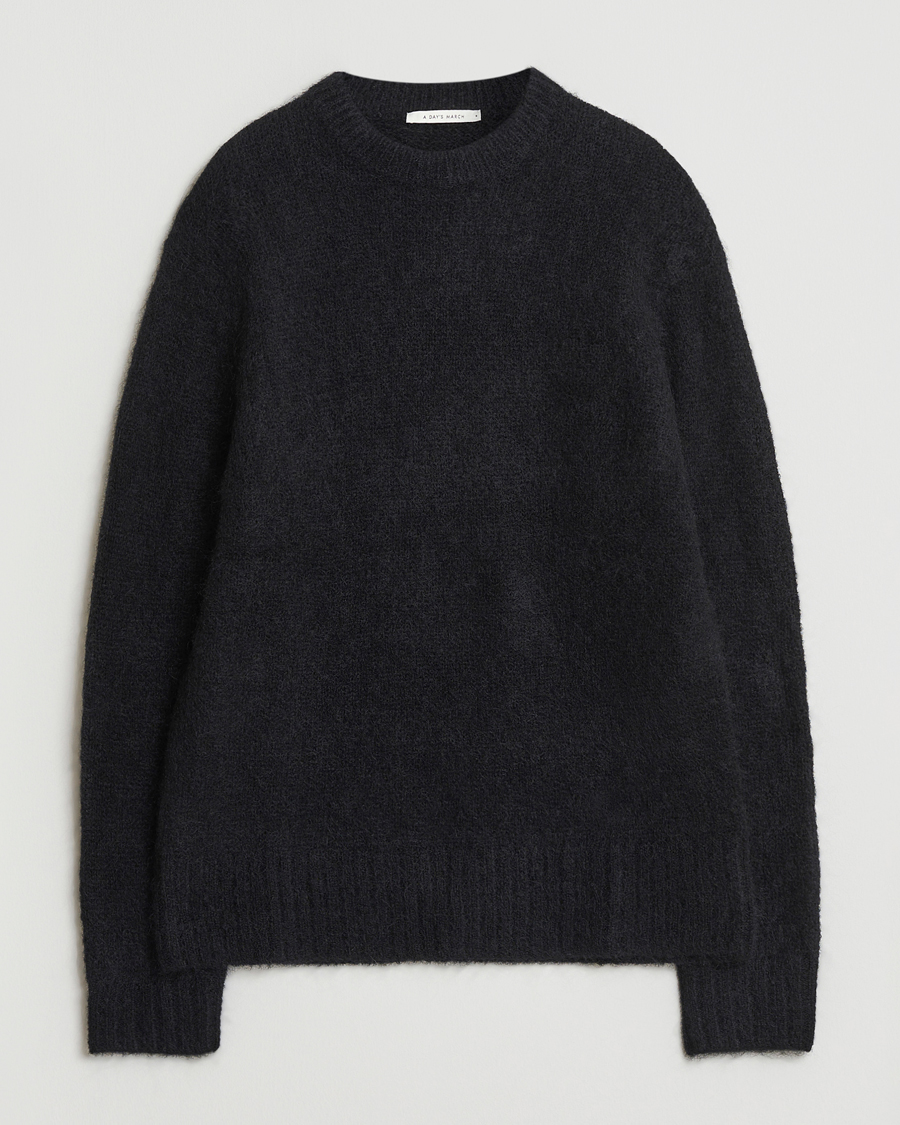 Uomini | Maglieria | A Day's March | Tietar Mohair Sweater Black