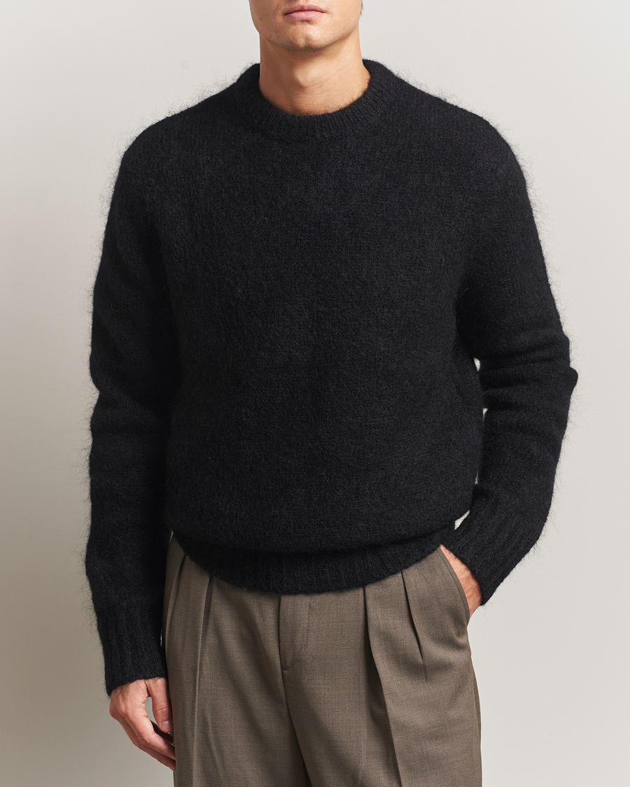 Uomini | Maglieria | A Day's March | Tietar Mohair Sweater Black