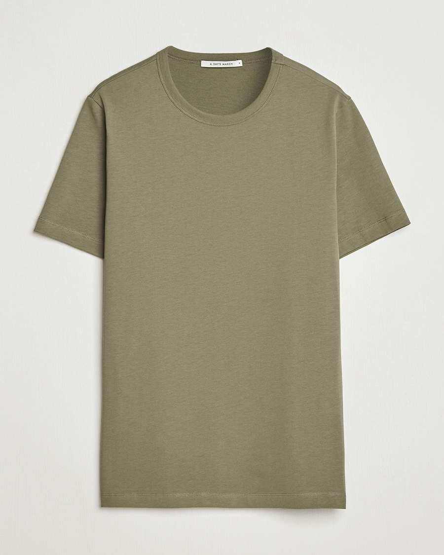 Uomini | T-shirt | A Day's March | Heavyweight T-Shirt Smoke Olive