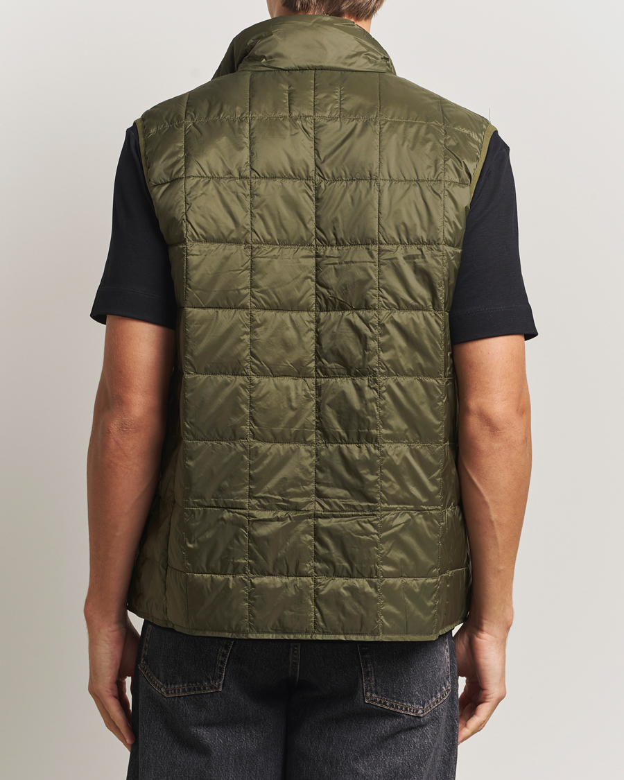Uomini | Gilet | TAION | High Neck Full Zip Lightweight Down Vest Dark Olive