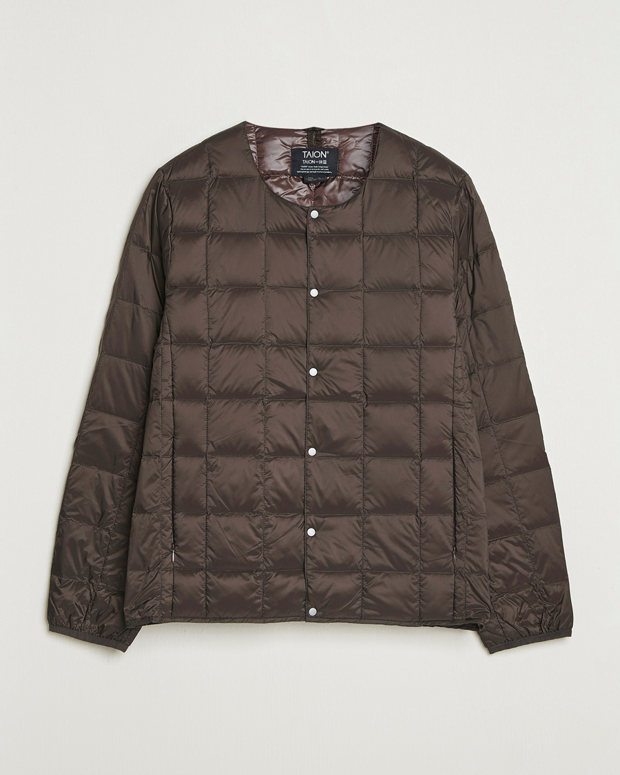 Uomini | Giacche | TAION | Crew Neck Button Down Jacket Dark Choco