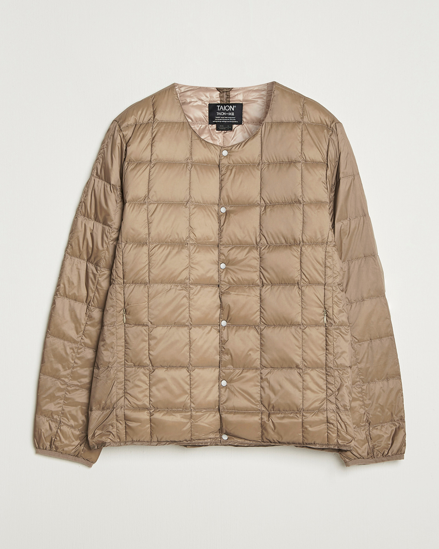 Uomini | Giacche | TAION | Crew Neck Button Down Jacket Khaki