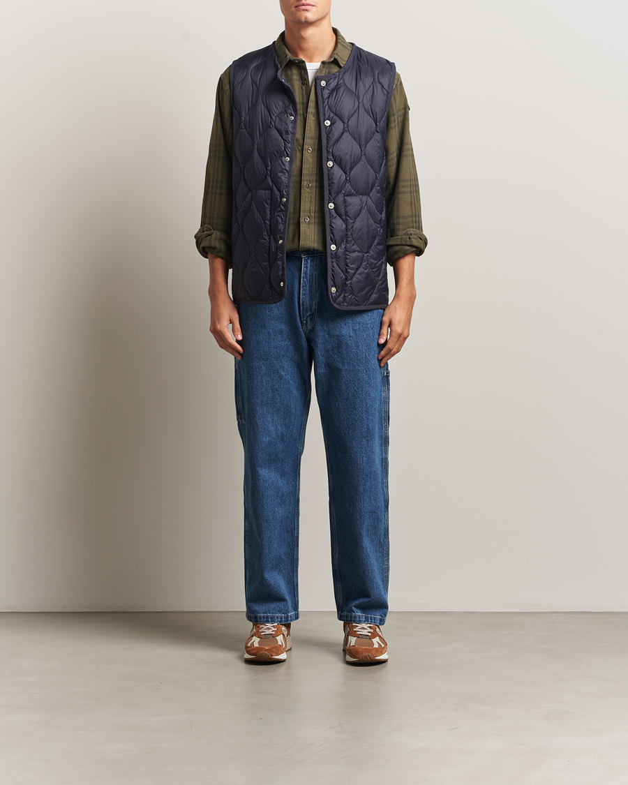 Uomini | Gilet | TAION | Military Crew Neck Down Vest Navy