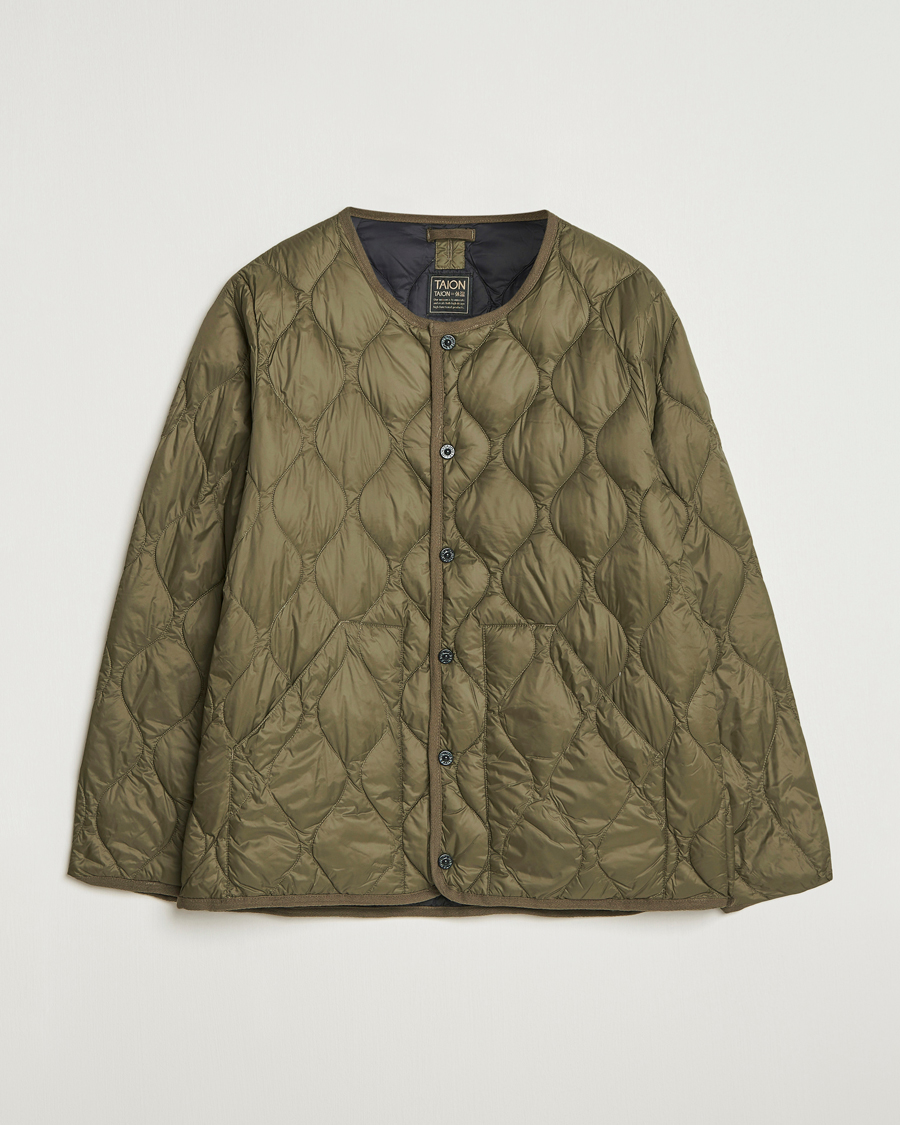 Uomini | Giacche | TAION | Military Crew Neck Down Jacket Dark Olive