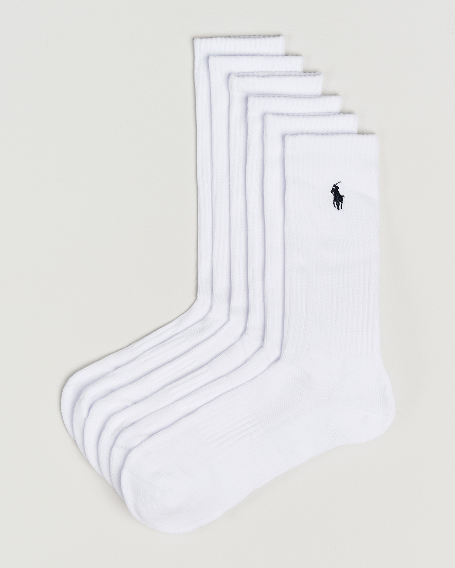 Uomini | Biancheria intima | Polo Ralph Lauren | 6-Pack Cotton Crew Socks White