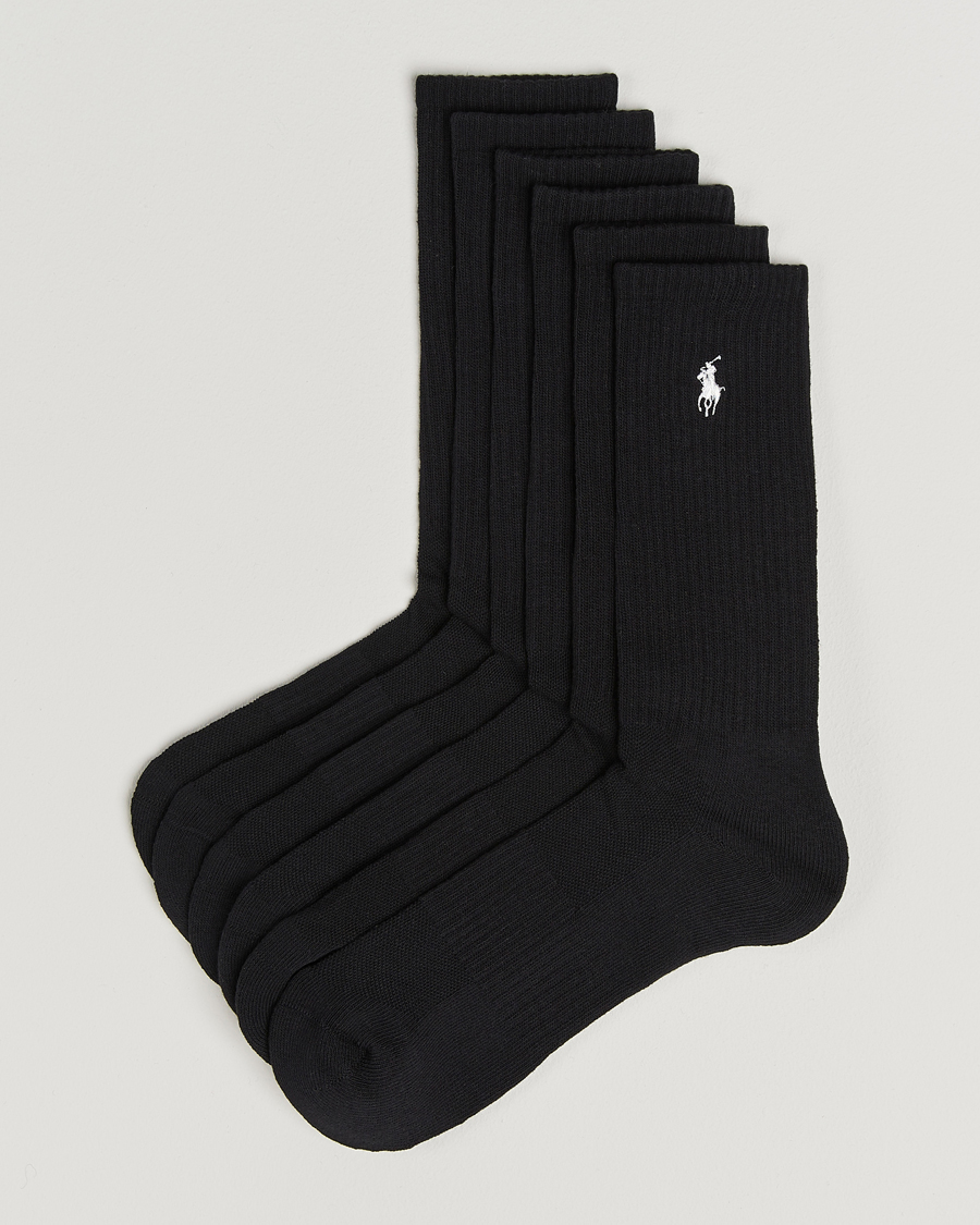 Uomini | Biancheria intima | Polo Ralph Lauren | 6-Pack Cotton Crew Socks Black
