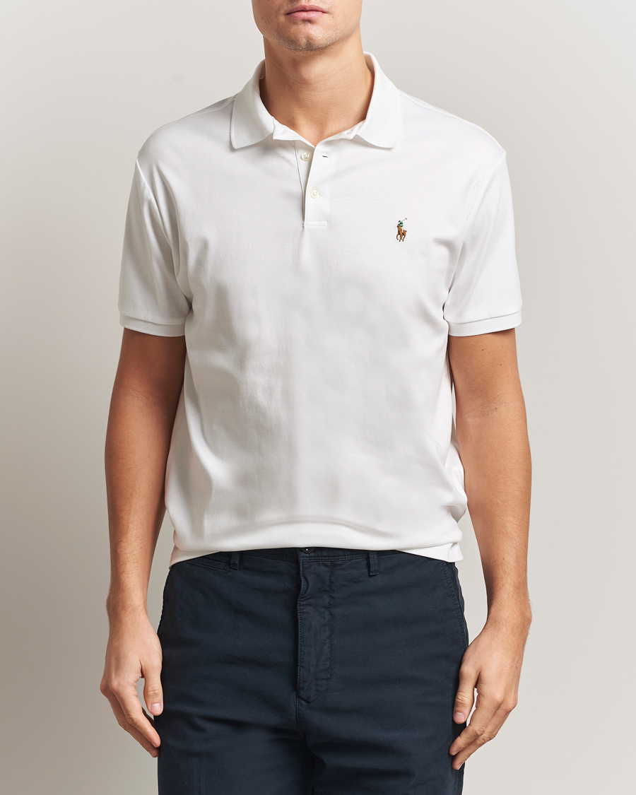 Uomini | Polo | Polo Ralph Lauren | Custom Slim Fit Cotton Polo White