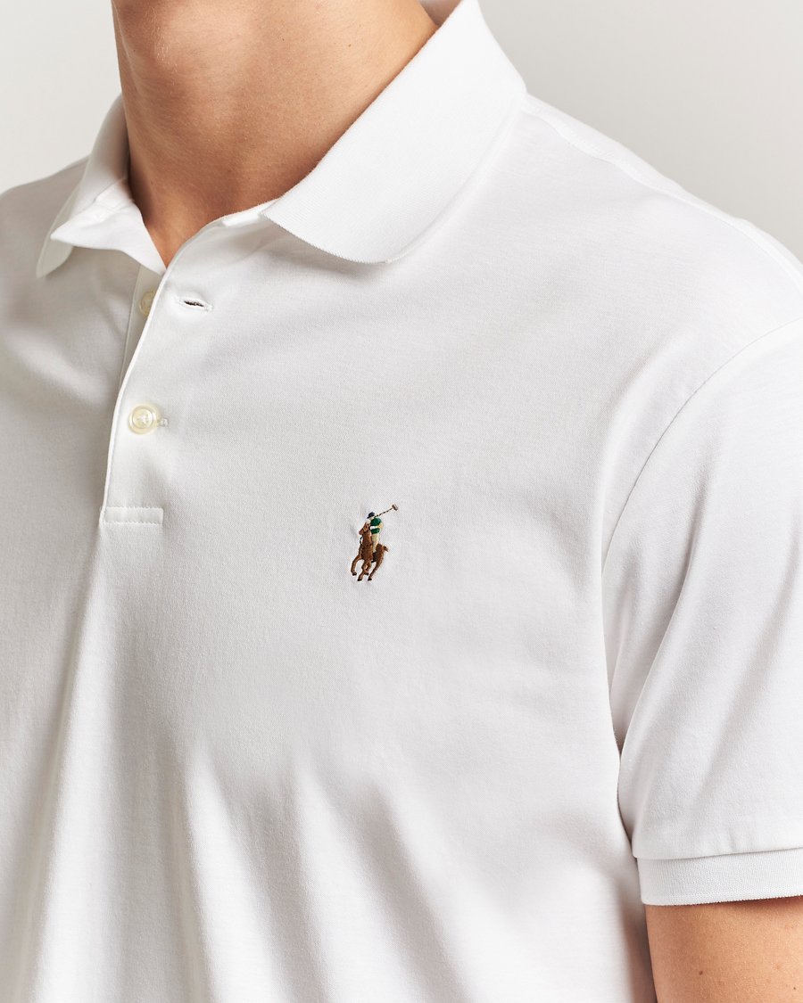 Uomini | Polo | Polo Ralph Lauren | Custom Slim Fit Cotton Polo White
