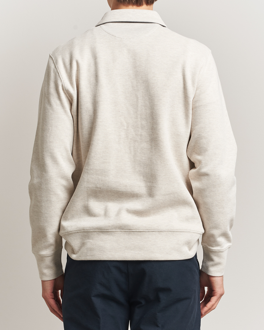 Uomini | Polo | GANT | Light Sacker Rib Long Sleeve Polo Seed Melange