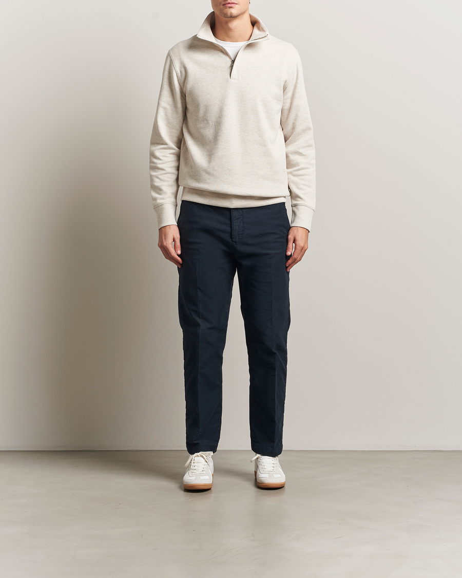 Uomini | Maglieria | GANT | Light Sacker Rib Half Zip Seed Melange