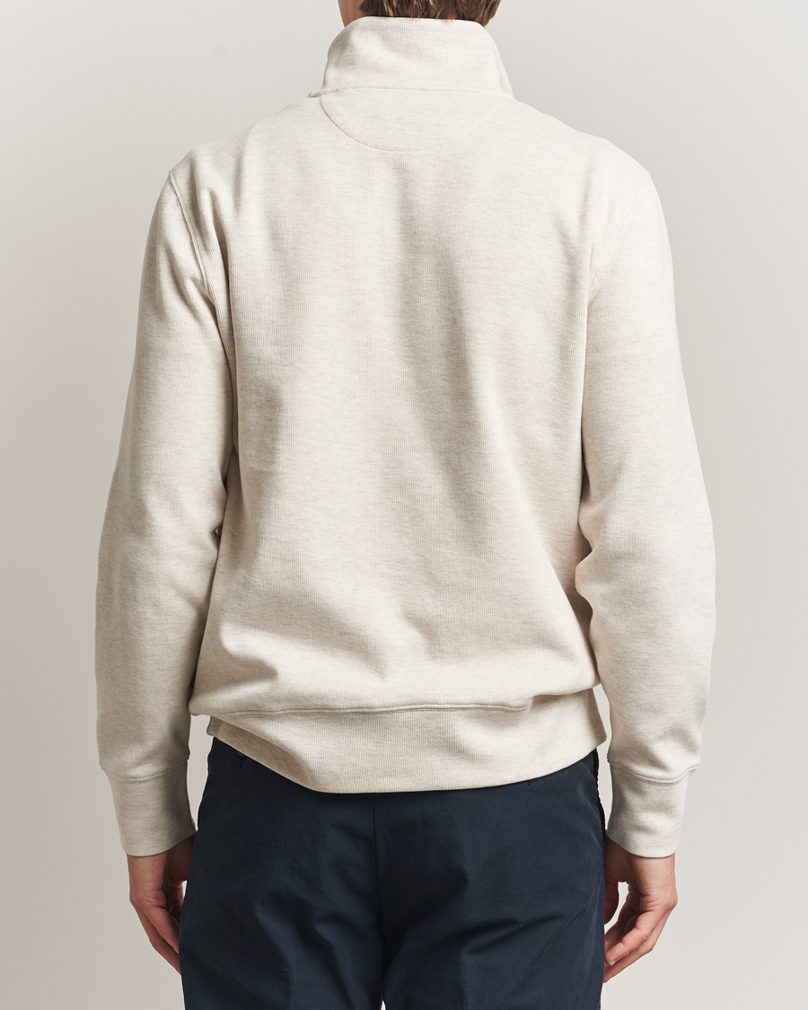 Uomini | Maglieria | Gant | Light Sacker Rib Half Zip Seed Melange