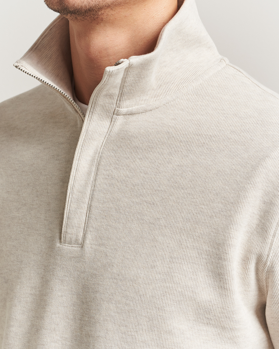 Uomini | Maglieria | Gant | Light Sacker Rib Half Zip Seed Melange