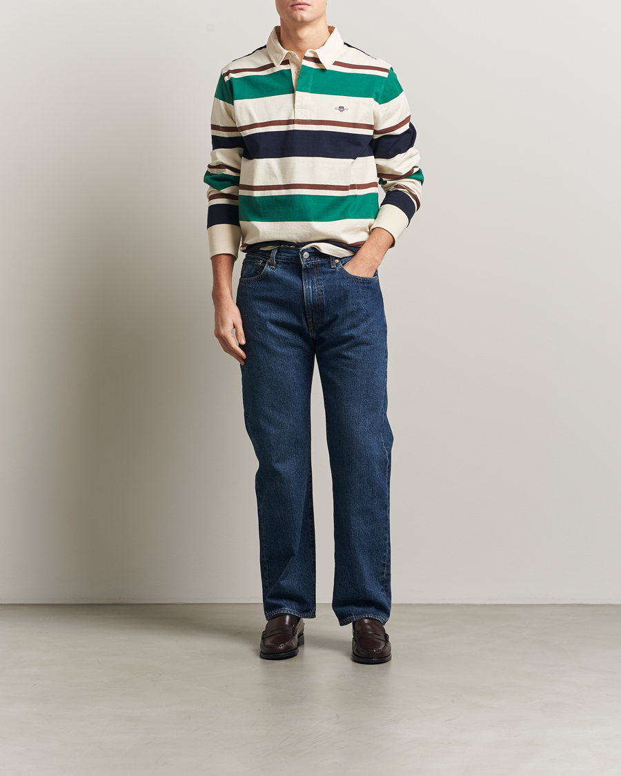 Uomini | Maglieria | GANT | Striped Heavy Rugger Cream Multi