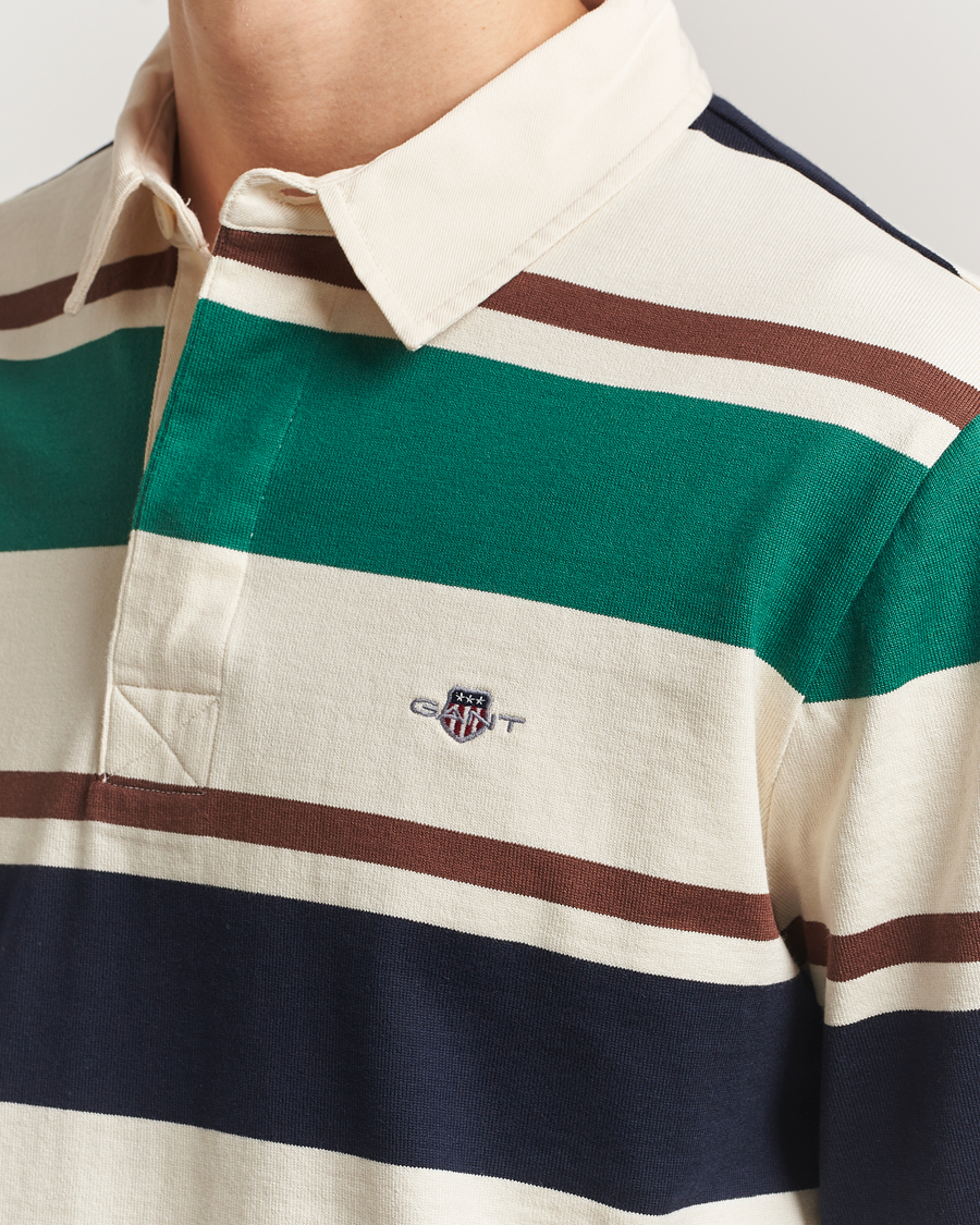 Uomini | Maglieria | GANT | Striped Heavy Rugger Cream Multi