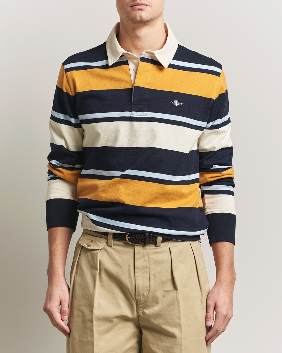 Uomini | Maglieria | GANT | Striped Heavy Rugger Evening Blue Multi