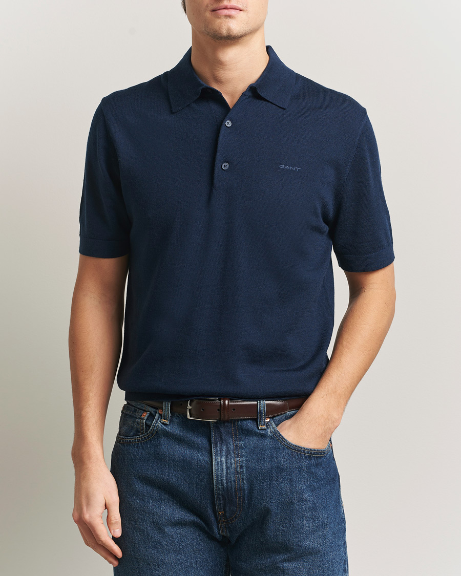 Uomini | Polo | GANT | Extrafine Merino Polo Marine