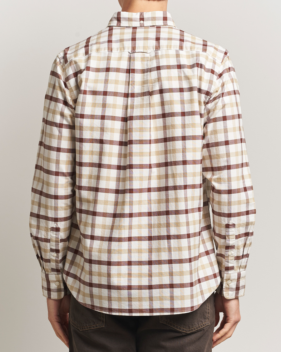 Uomini | Camicie | GANT | Regular Fit Oxford Checked Shirt Mahogany Brown