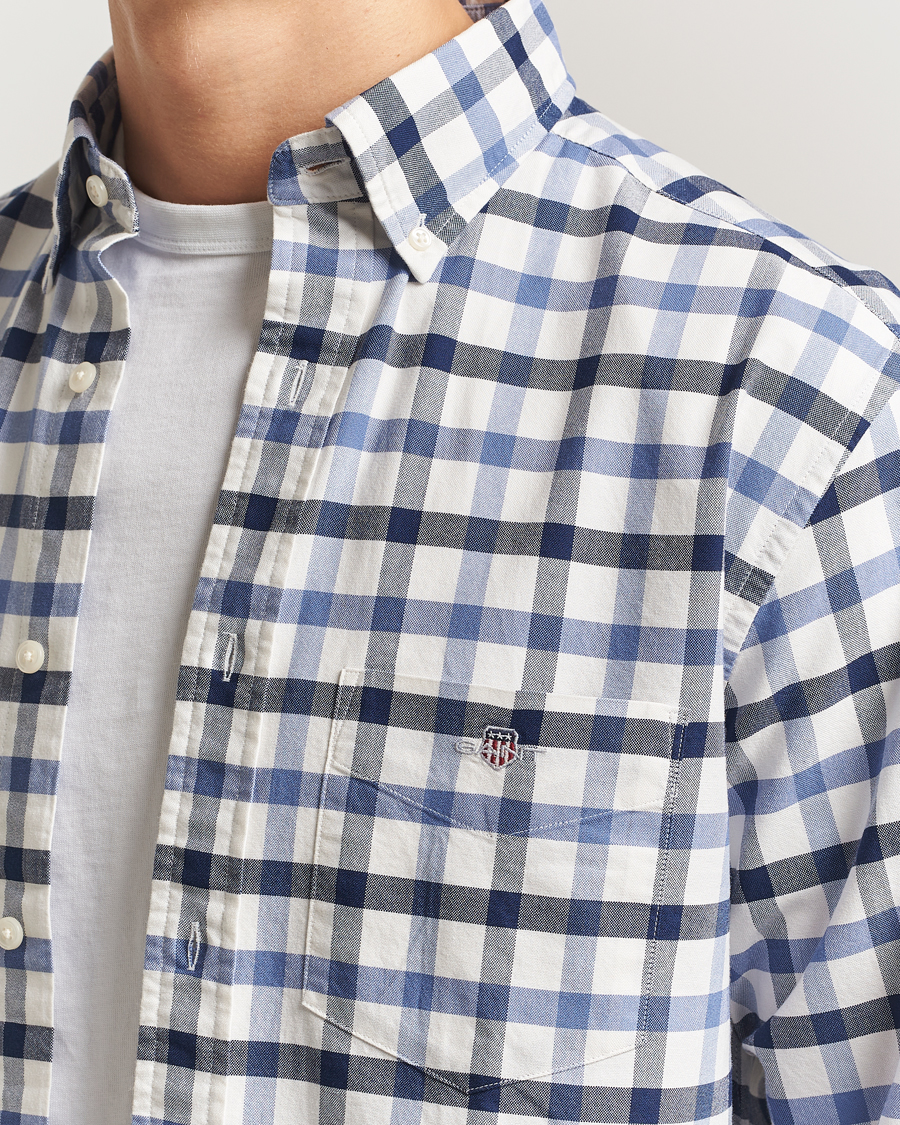Uomini | Camicie | Gant | Regular Fit Oxford Checked Shirt Greyish Blue