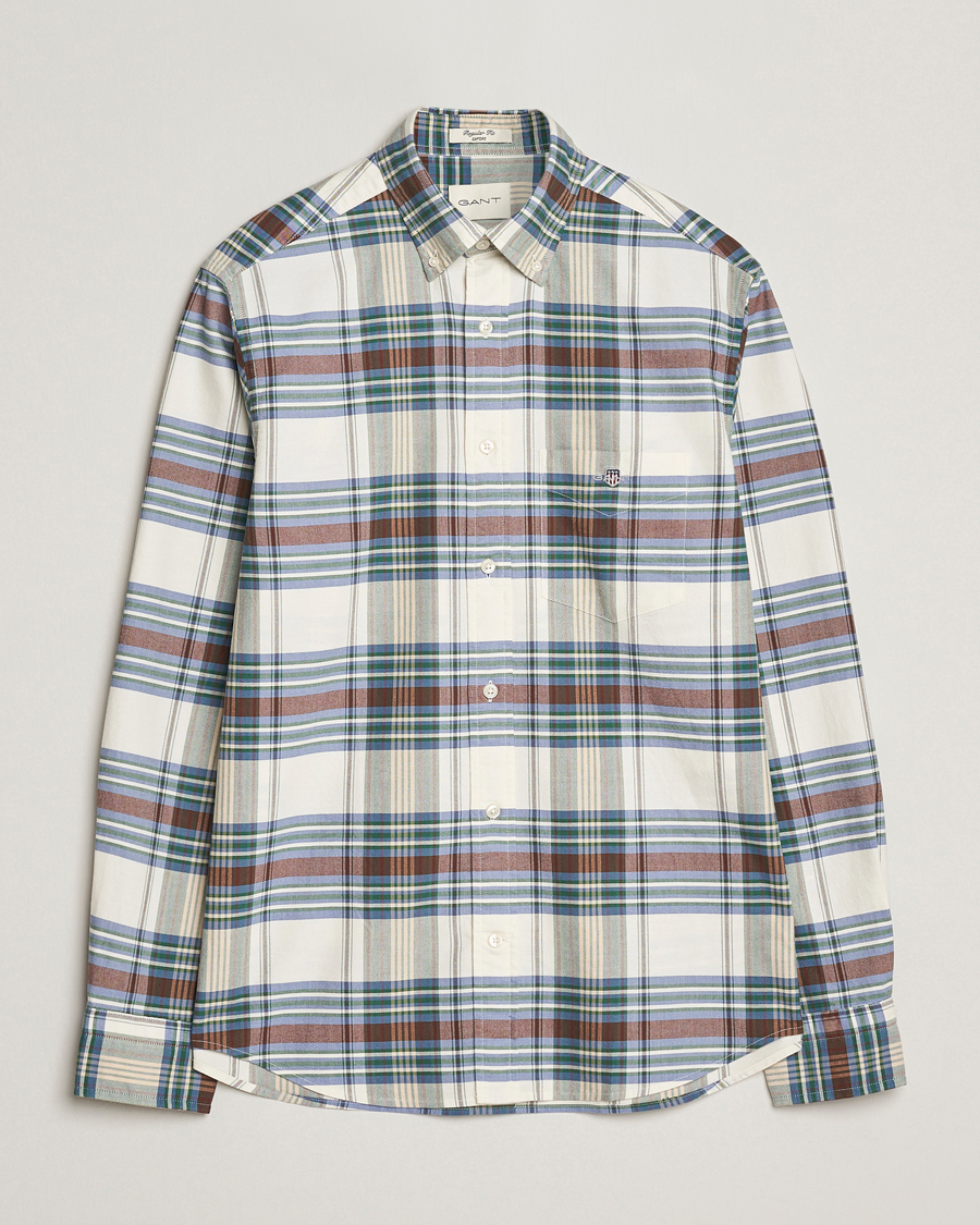 Uomini | Camicie | Gant | Regular Fit Oxford Checked Shirt Woody Green