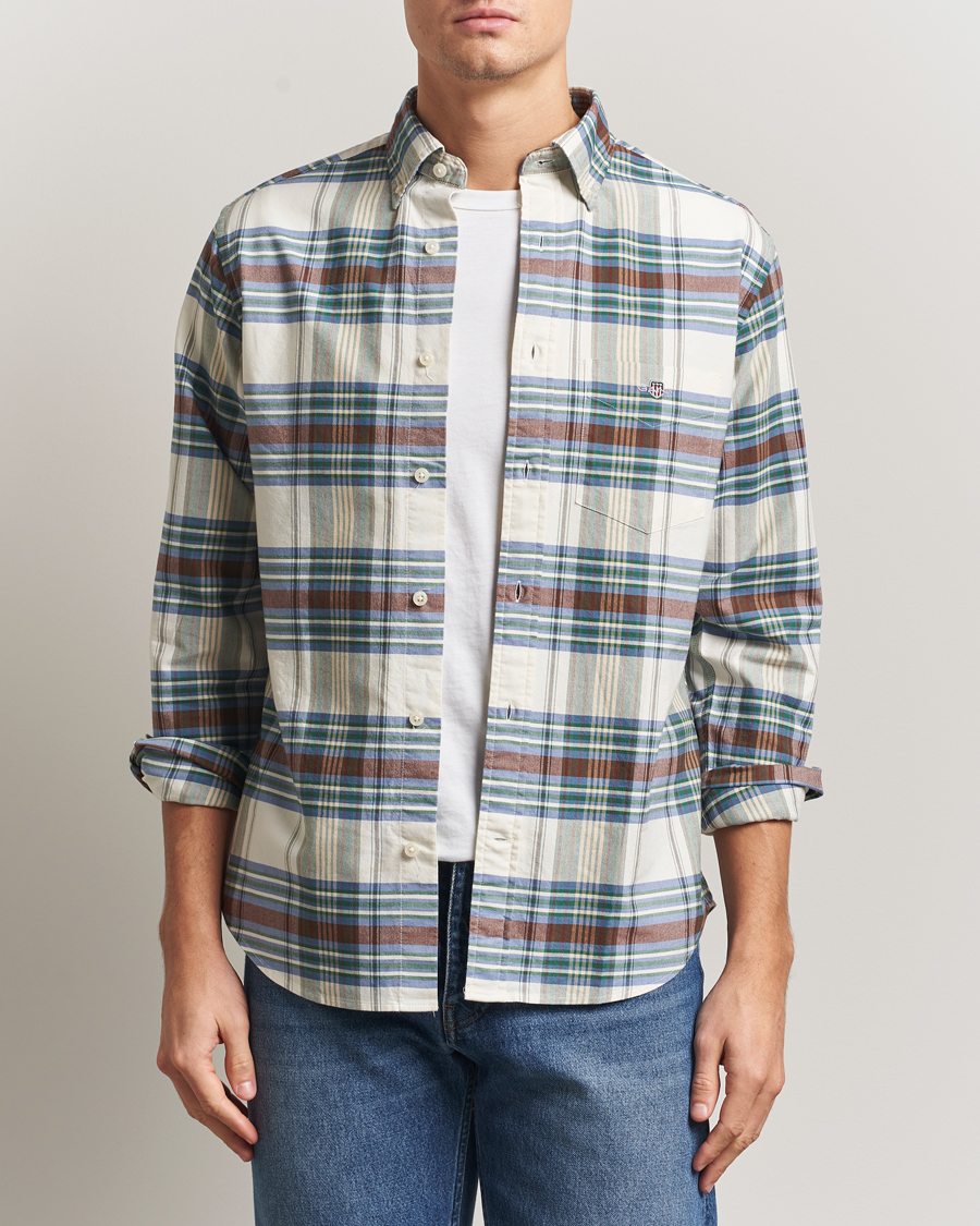 Uomini | Camicie | Gant | Regular Fit Oxford Checked Shirt Woody Green