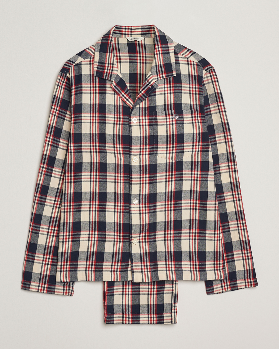 Uomini | Accappatoi & Pigiami | GANT | Flannel Checked Pyjama Set Ruby Red