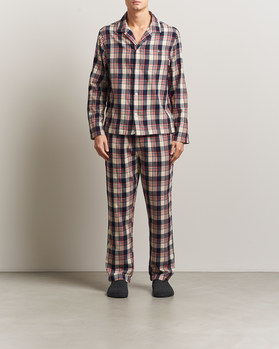 Uomini | Accappatoi & Pigiami | GANT | Flannel Checked Pyjama Set Ruby Red