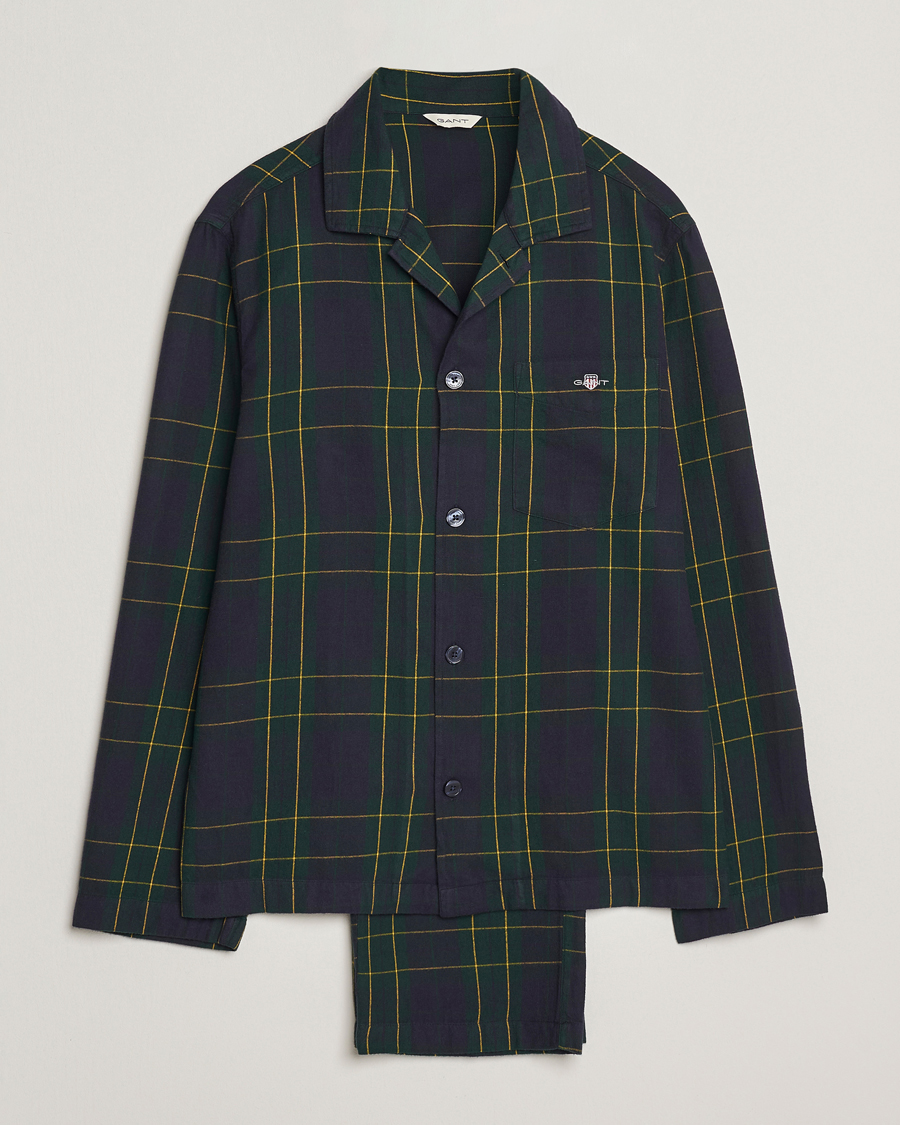 Uomini | Accappatoi & Pigiami | GANT | Flannel Checked Pyjama Set Forest Green