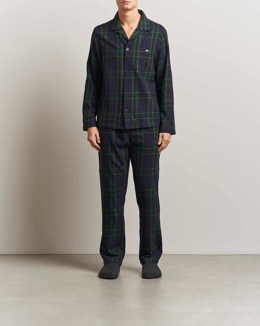 Uomini | Accappatoi & Pigiami | GANT | Flannel Checked Pyjama Set Forest Green