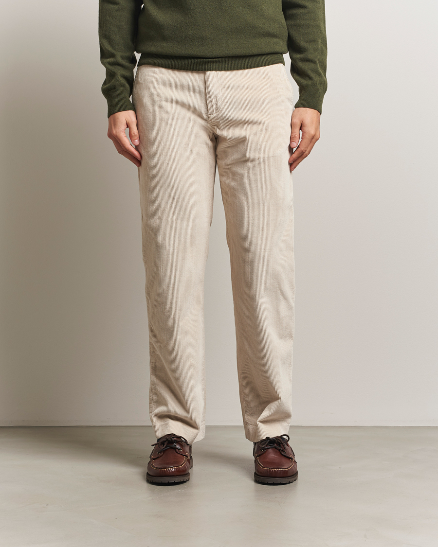 Uomini | Pantaloni | Gant | Straight Fit Corduroy Trousers Putty