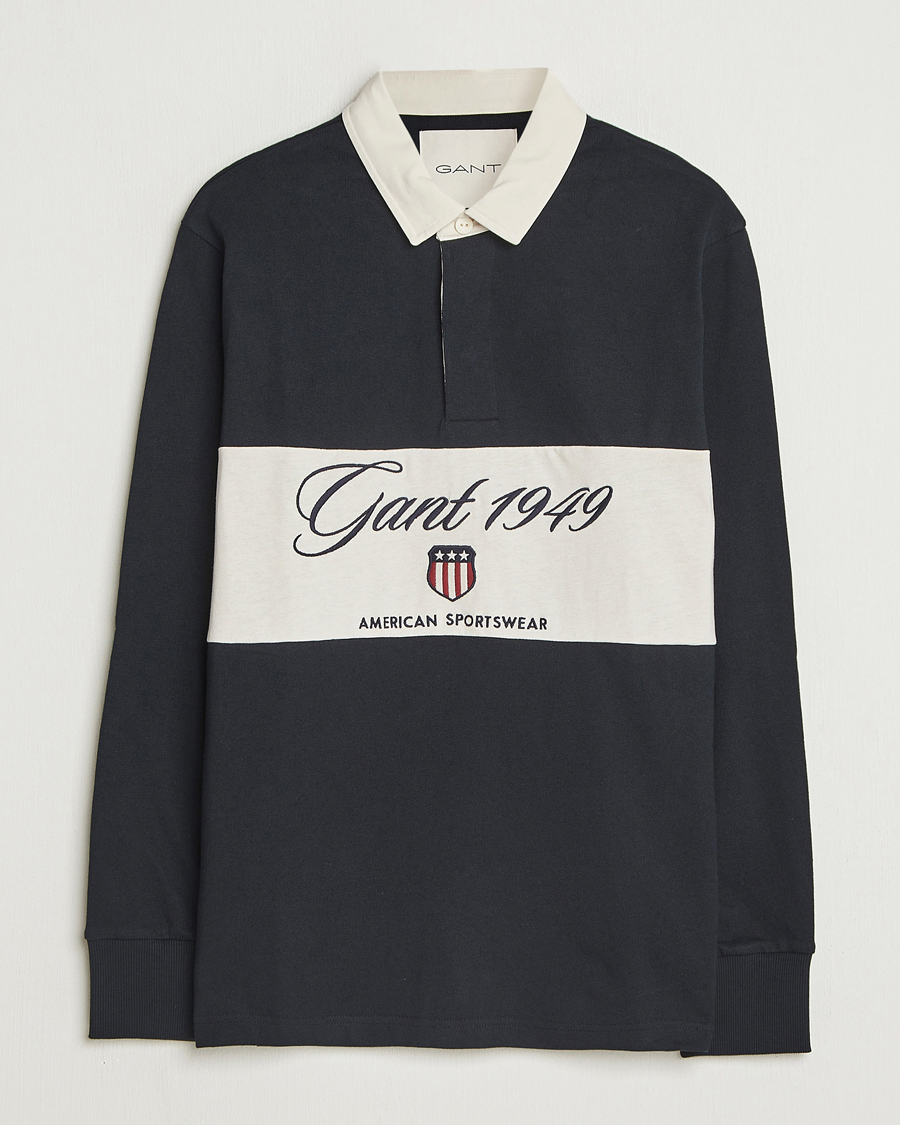 Uomini | Maglieria | Gant | Blocked Logo Heavy Rugger Black
