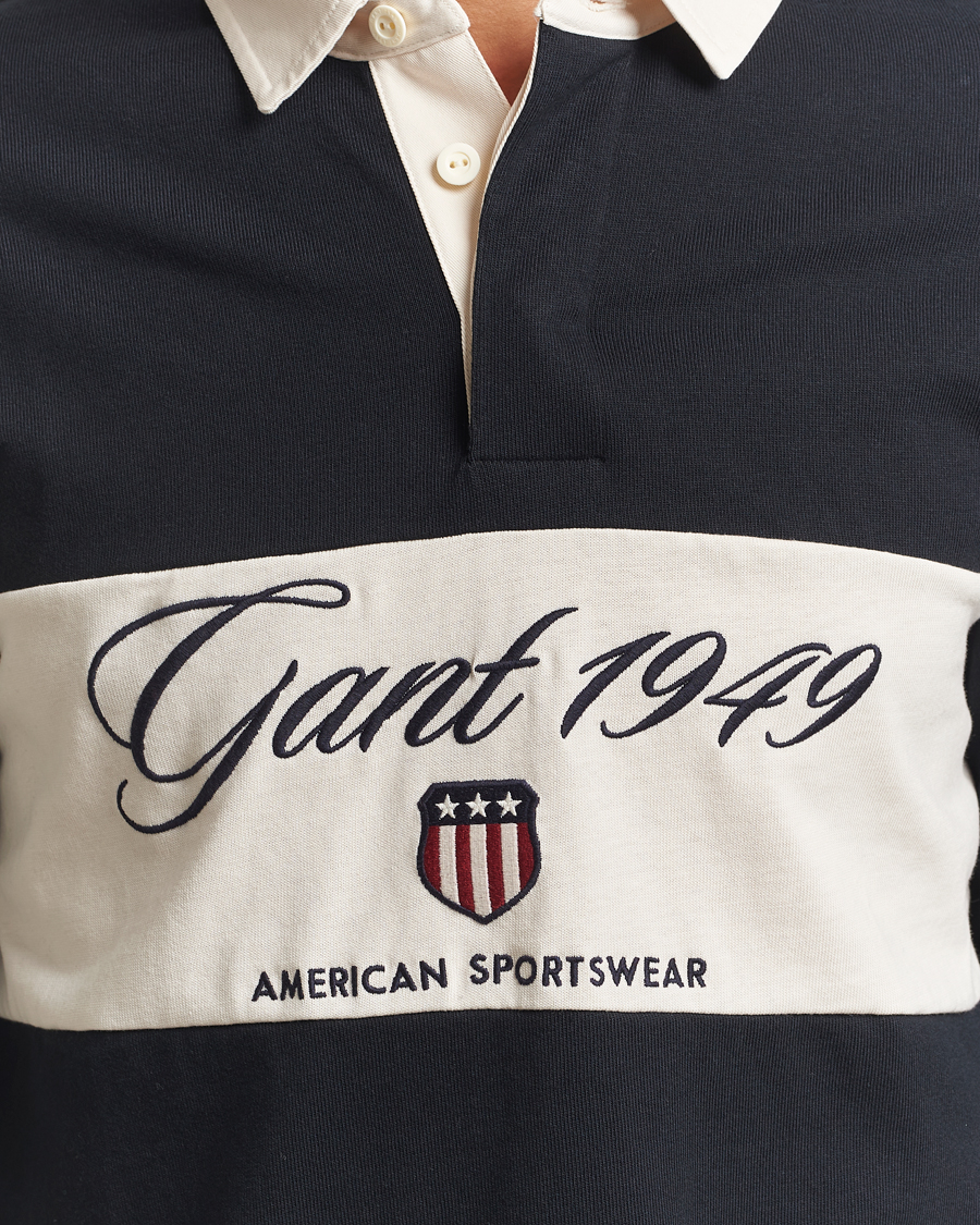 Uomini | Maglieria | Gant | Blocked Logo Heavy Rugger Black
