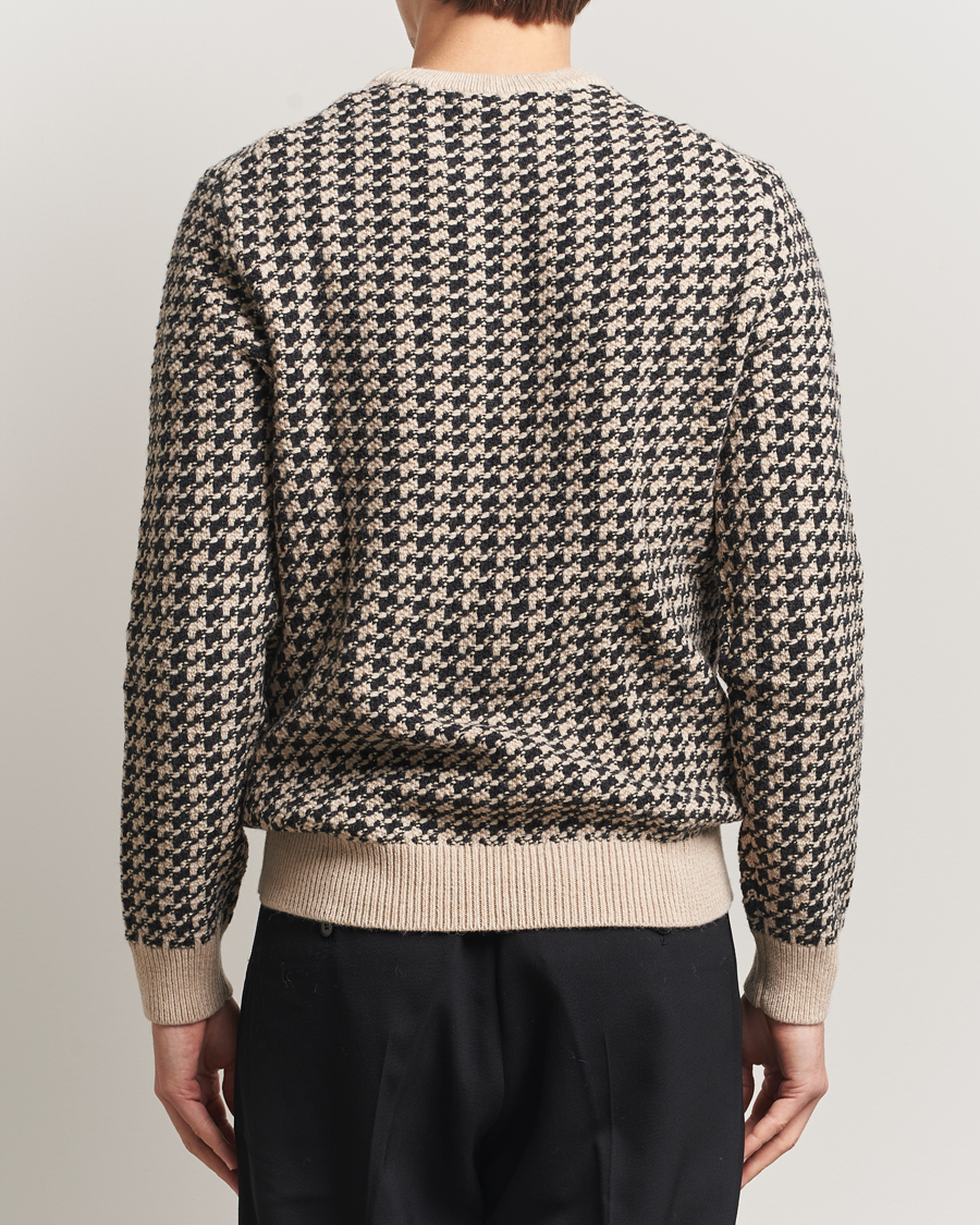 Uomini | Maglieria | GANT | Two Tone Textured Knitted Crew Neck Charcoal