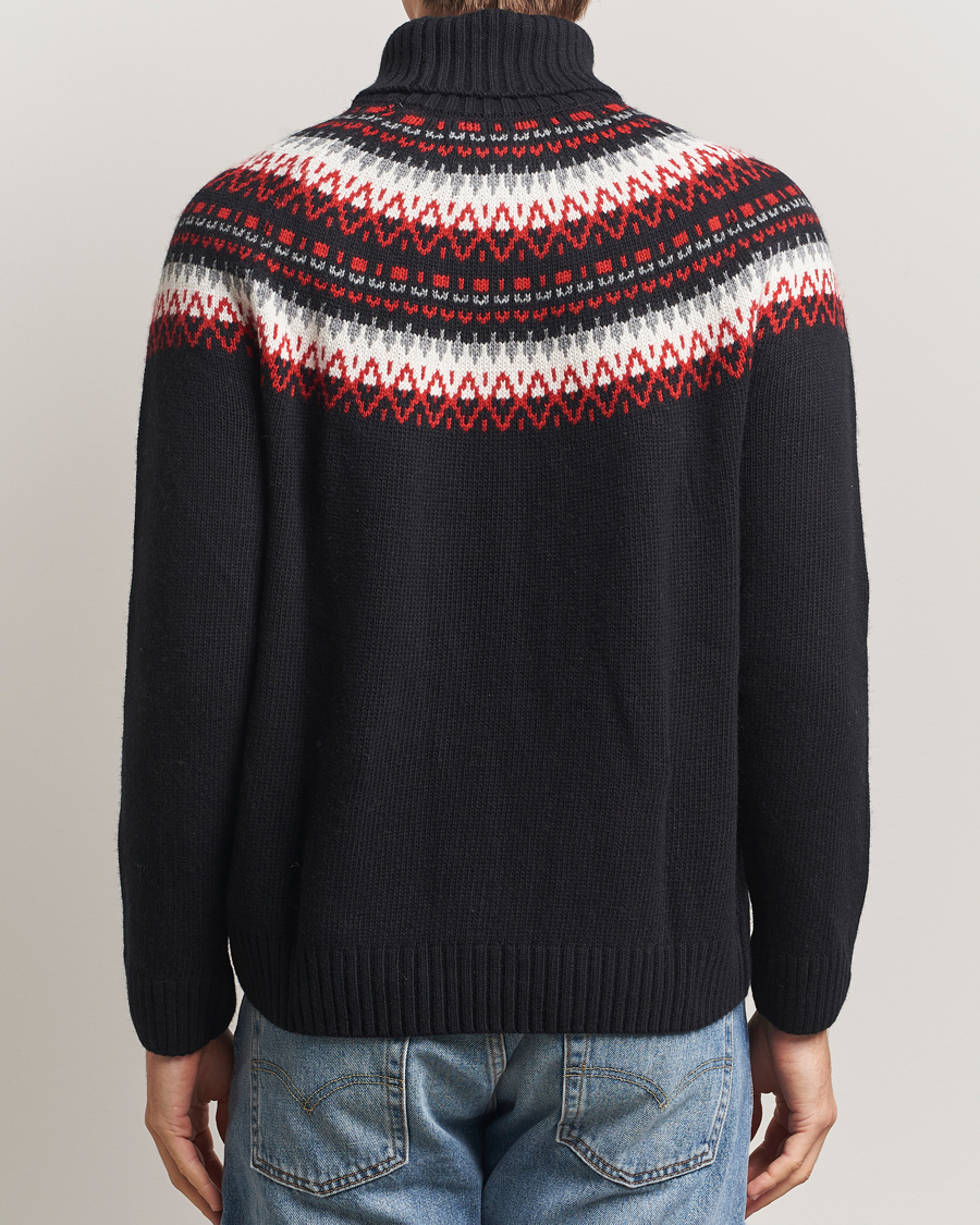 Uomini | Maglieria | Gant | Fairisle Knitted Turtleneck Black
