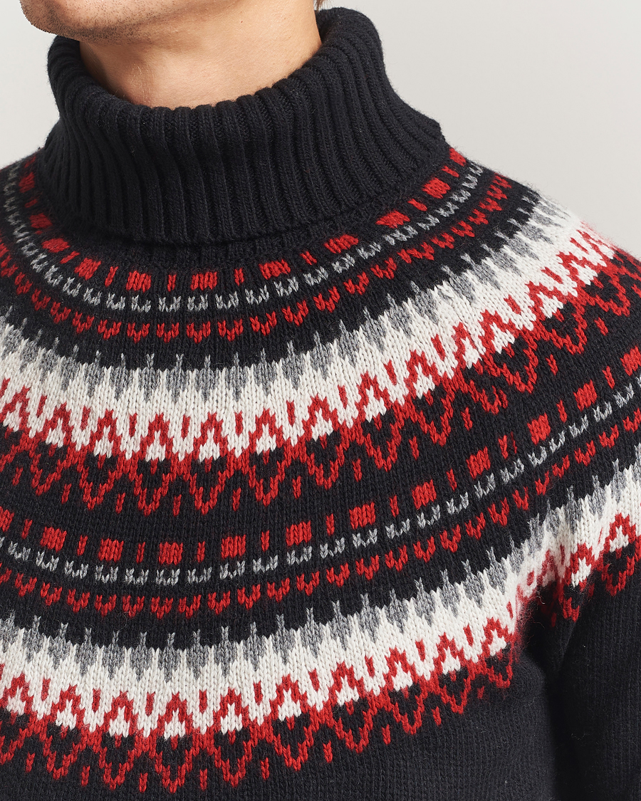 Uomini | Maglieria | Gant | Fairisle Knitted Turtleneck Black