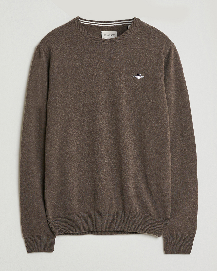 Uomini | Maglieria | GANT | Superfine Lambswool Crew Neck Seawood Melange