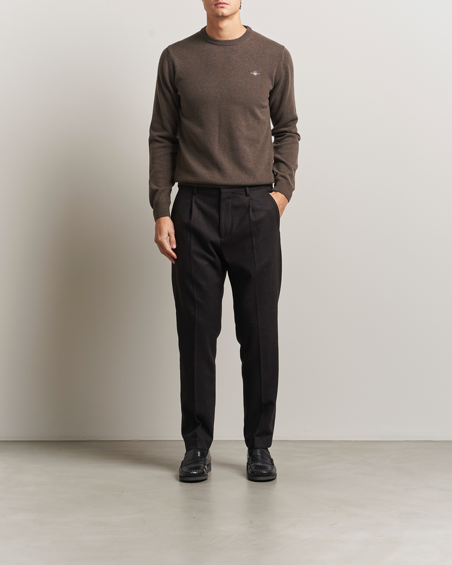 Uomini | Maglieria | GANT | Superfine Lambswool Crew Neck Seawood Melange