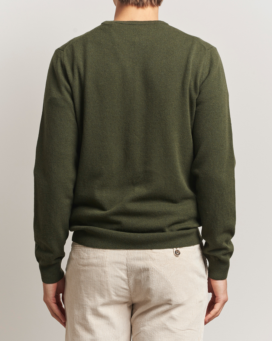 Uomini | Maglieria | GANT | Superfine Lambswool Crew Neck Khaki Green Melange