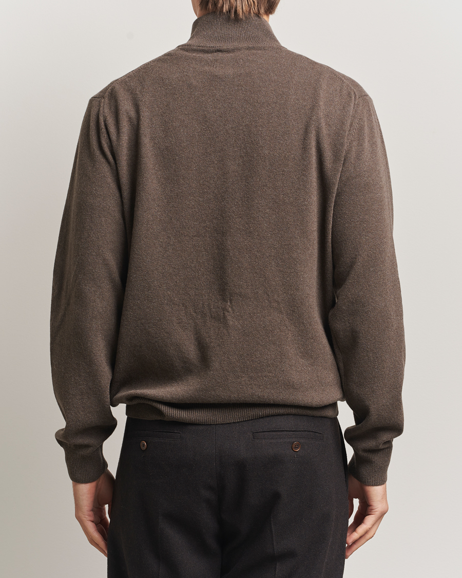Uomini | Maglieria | GANT | Superfine Lambswool Half Zip Seawood Melange