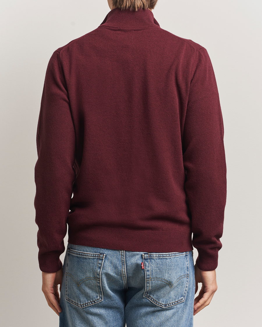 Uomini | Maglieria | Gant | Superfine Lambswool Half Zip Bordeaux Melange