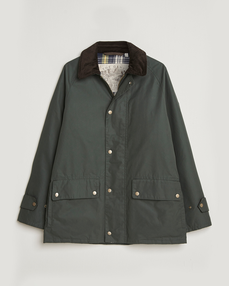 Uomini | Giacche | GANT | Waxed Barn Jacket Woody Green
